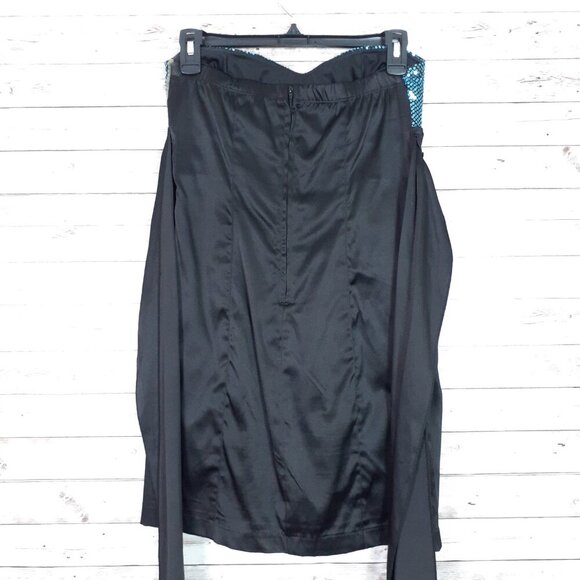 Ruby Rox Womens Strapless Mini Dress Size 7 Juniors Sequins Blue Black 290 - Picture 2 of 6